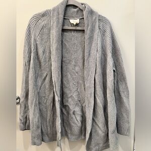 Andrea Jovine Light Gray Knit Open-Front Oversized Cardigan - Small